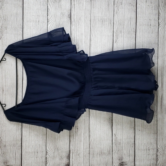 Anthropologie Tops - Navy Flowy Endless Rose Tunic Blouse